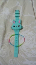 Relojes de goma con dibujos para niños, relojes infantiles electrónicos de goma con, con animaciones de conejos, funda abatible
