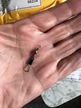 Conector de pesca de acero inoxidable, rodamiento de Pin giratorio, broches de presión, accesorios de aparejos de pesca, 50 unids/lote