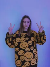 Suéteres de gran tamaño para hombre, Tops de otoño e invierno, ropa de dibujos animados con sonrisa de dibujos animados, ropa informal estilo Hip Hop, Jersey Harajuku, 2020