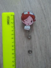 Cordón retráctil de alta calidad para la oficina, 1 Uds. Médicos enfermeros, insignia de identificación, soporte para tarjeta de identificación, llavero cadena Clips