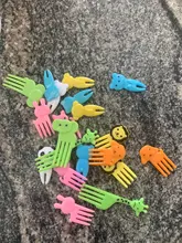 1 paquete Mini Animal granja Tenedor de caricaturas fruta Pick Sign Bento Lunches fiesta Decoración