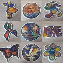 AQK 25 pzas/lote colorido sol luna que la paz mundial pegatinas Estilo bohemio pegatina Bohemia para Skateboard equipaje Laptop guitarra Coche