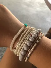 3-4 unids/set moda multicapa cuentas de piedra de cristal encantos borla Pulseras y brazaletes Pulseras Mujer pulsera Boho para Mujer regalo