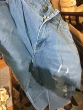 Pantalones vaqueros ajustados con agujeros rasgados para hombre, Vaqueros informales de tubo de longitud completa, ajustados de talla grande, de algodón sólido elástico para hombre, Vaqueros desgastados