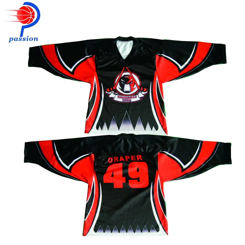 

MOQ 5 pcs $35 Each Orange Black Customize Ice Hockey Shirts For Aussie