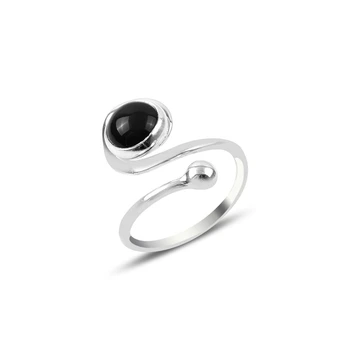 KUTAYDAN Onyx Stone Adjustable Tall Ring 925 Sterling Silver 
KUTAYDAN Onyx Stone Adjustable Tall Ring 925 Sterling Silver