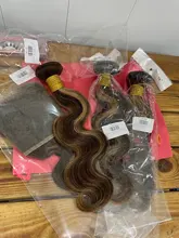 Aliafee destacar de color Ombre pelo mechones con Frontal P4/30 de la onda del cuerpo del Remy extensiones de cabello humano mechones con 13x4 Frontal de encaje