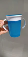 Taza de beber de aprendizaje para bebé, con tapa abatible de doble manija, a prueba de fugas, sin BPA, 360 grados