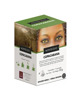 MONTECELIO Infusion Of Matte AND Lemongrass In Pyramids. MONTECELIO Copacabana. 15 pyramids
MONTECELIO Infusion Of Matte AND Lemongrass In Pyramids. MONTECELIO Copacabana. 15 pyramids