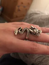 Anillo de estilo gótico para hombre y mujer, sortija de serpiente con diseño de garra de dragón y animales, Estilo Vintage, Punk, Hip Hop, apertura ajustable, regalo de joyería