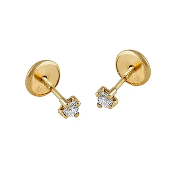 Earrings 18k Yellow Gold model Earrings Baby (2 Zircons) Measurement: 2mm. (Opener tip) 
Earrings 18k Yellow Gold model Earrings Baby (2 Zircons) Measurement: 2mm. (Opener tip)