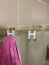 Gancho de aluminio para puerta en forma de H, colgador colgante para baño y cocina, bolsa de toalla de ducha, accesorios organizadores, 1 Uds.