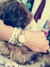 Pulsera de cuero con diamantes de imitación para mujer, de estilo elegante reloj de pulsera femenino, delicado y a la moda, color blanco