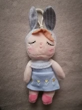 Metoo-muñecos de peluche de animales para niños y niñas, Mini llavero Kawaii con colgante de conejo Angela