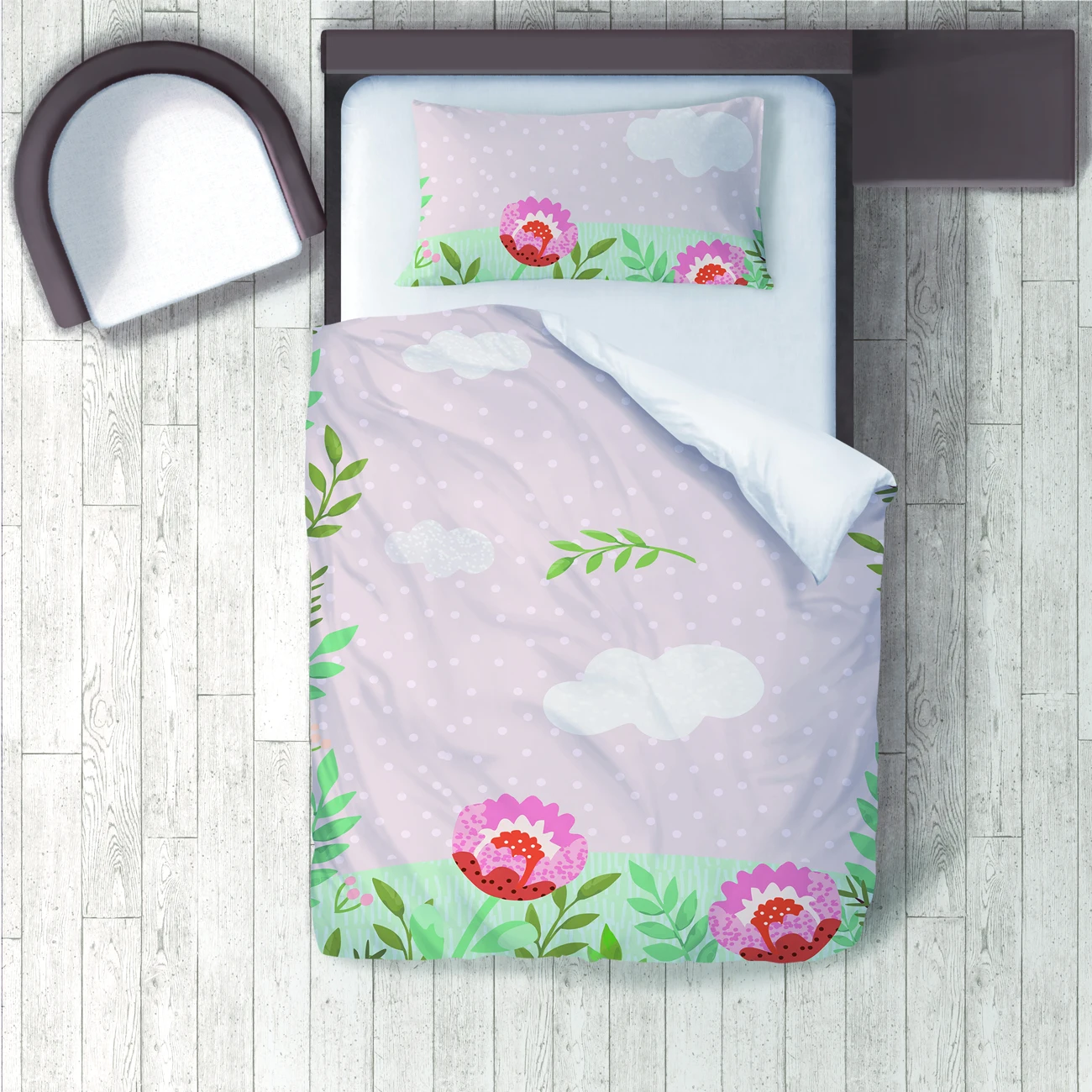 

Duvet Cover Set Bedding Set Pillow Case for Baby and Kids Room 3D Printed Beige Red Flower Leaf Pattern 024