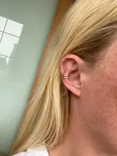 Pendiente de Clip de hoja de oro para mujer, sin perforación, Puck Rock, Vintage, de cristal, joyería, 1P