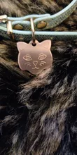 2 uds. De Collar de aluminio con etiqueta de Mascota para gato grabado personalizado, Collar de Colgante para Nombre para cachorro, placa de identificación de Gato antipérdida, accesorio