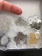 500 unids/lote oro rodio bola crimpado final cuentas Dia 2 2,5 3 mm tapón espaciador perlas para la fabricación de la joyería Diy resultados Accesorios