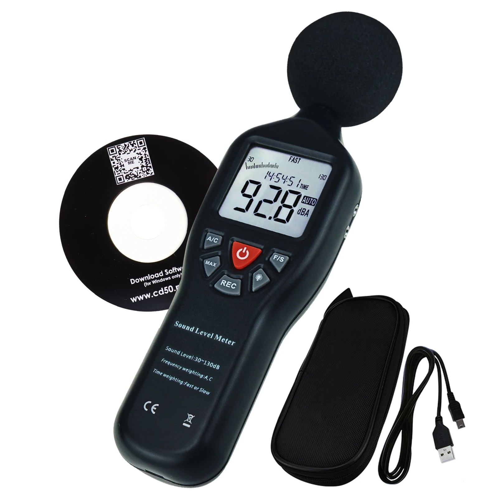 Профессиональный измеритель уровня звука с функцией записи данных 30db-130 дБ, высокоточные измерения с дисплеем с подсветкой, компактный
Профессиональный измеритель уровня звука с функцией записи данных 30db-130 дБ, высокоточные измерения с дисплеем с подсветкой, компактный