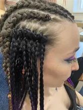 VERVES trenzas de ganchillo 24 pulgadas caja trenza 22 raíces/paquete Ombre extensión de pelo trenzado sintético fibra de calor trenzado a granel rosa, negro