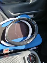 D forma O forma protector para volante de coche antideslizante de cuero de la PU para el POLO GOLF 7 Scirocco Suzuki Swift Nissan Rogue de alta calidad