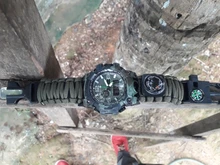 Reloj militar de camuflaje para hombre, pulsera de cuarzo LED resistente al agua hasta 50m, para deportes al aire libre, brújula, termómetro, reloj de emergencia