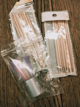 Quitacutículas de madera para uñas, removedor de diamantes de imitación portátil de doble cabeza, decoración de cutículas, 10/20/50/100 Uds.