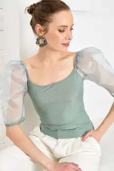 Trend Alacati Style Women Green Almond Green Square Collar Organza Sleeve Blouse ALC-X4015
Trend Alacati Style Women Green Almond Green Square Collar Organza Sleeve Blouse ALC-X4015