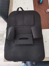Bolsa de almacenaje para asiento trasero de coche, organizador de múltiples bolsillos para automóvil, Protector de patada para niños, novedad