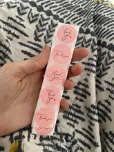 Pegatinas de agradecimiento para regalo de empresa, etiquetas de recuerdo de fiesta de cumpleaños, suministros de correo, Festival, color rosa, 50-500 Uds.