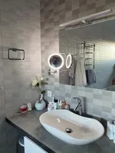 Bathroom Mirror Cosmetic Wall-Mounted Touch Led Dimming Adjustable Magnification