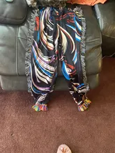 Pantalones de jogging con borlas laterales para mujer, almazuela de rayas, ceñido, de cintura alta, informal, a la moda, para Festival, 2021