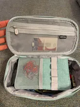 Angoo-Estuche clásico de bolsillo para bolígrafos, bolsa de almacenamiento de papelería plegable, organizador para viaje de cosméticos, para estudiantes, A6449