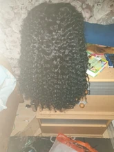 Mongol Afro rizado Pelo Rizado de la onda de agua 3 mechones con cierre cabello humano brasileño armadura paquete negro las mujeres XISHIXIU