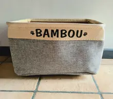 Bins Storage-Box Canvas-Bag Pet-Toys Dog-Accessories Foldable Personalized Linen