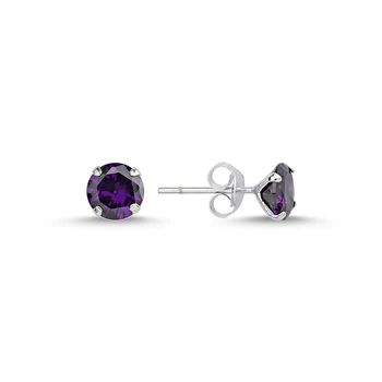 Silver 925 Sterling 6mm Round Amethyst Zircon Engagement Earrings
Silver 925 Sterling 6mm Round Amethyst Zircon Engagement Earrings