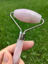 Cuarzo Rosa Jade rodillo adelgazamiento Facial masajeador cara elevación Natural de piedra de Jade rodillo masajeador Facial cuidado de la belleza de la piel