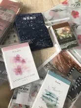 Tarjetas de papel Lomo de la serie de paisajes románticos, pegatinas de etiqueta de álbum de diario, pegatinas de nube de paisaje de mar y cielo de fantasía, 30 unids/lote