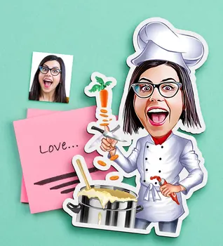 Personalized Women 'S Chef Caricature Of Wooden Magnet Souvenirs Reliable Special Occasions Funny Moments Fun Personalized Co love
Personalized Women 'S Chef Caricature Of Wooden Magnet Souvenirs Reliable Special Occasions Funny Moments Fun Personalized Co love