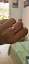 Kpop-Anillos anudados para mujer, anillo Simple hueco en forma de corazón, apertura ajustable, corazón de melocotón