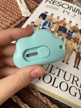 Mini cuchillo de utilidad portátil, cuchilla de corte de papel, suministros de corte de oficina, Color Conejo, Nube bonita