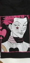 Hunter X Hunter-Camiseta de algodón con cuello redondo para hombre, camiseta de manga corta Hisoka Morow, camiseta de Anime HxH, Harajuku