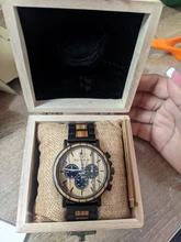 BOBO BIRD reloj de madera para hombre erkek kol saati reloj de madera elegante de lujo cronógrafo relojes militares de cuarzo en caja de regalo de madera