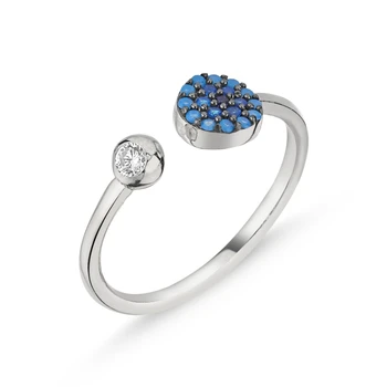 KUTAYDAN Blue Grayscale Nano Gemstone Round Adjustable Ring 925 Sterling Silver
KUTAYDAN Blue Grayscale Nano Gemstone Round Adjustable Ring 925 Sterling Silver