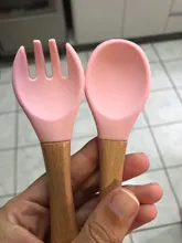 3 unids/set alimentación de bebé de la placa de la cena de alimentación vajilla con silicona succión Copa cuchara de madera de los niños de mercancías