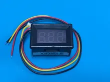 0,36 DC 0-100V Mini voltímetro Digital LED rojo verde azul LED Detector de voltaje del coche DC 2,3-30V calibrador de lectura 2 3 Cable