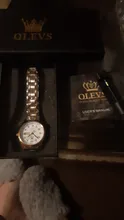 OLEVS-reloj de cuarzo clásico para mujer, resistente al agua, correa de acero inoxidable, reloj de moda para mujer, reloj con fecha de regalo
