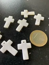 (16706)20 Uds. De armazón de agua dulce Natural, colgantes de cruz, accesorios de joyería Diy, venta al por mayor, 22x17MM