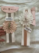 Accesorios para el cabello para niña, turbante, diadema para bebé, complemento para el pelo, lazo de perla, banda de pelo de encaje, banda blanca Lisa encantadora