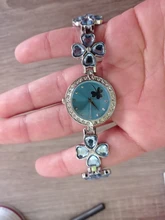 Reloj de pulsera de cuarzo con diamantes de imitación para mujer, pulsera de lujo con trébol de cuatro hojas, a la moda, regalos, 1 Uds.